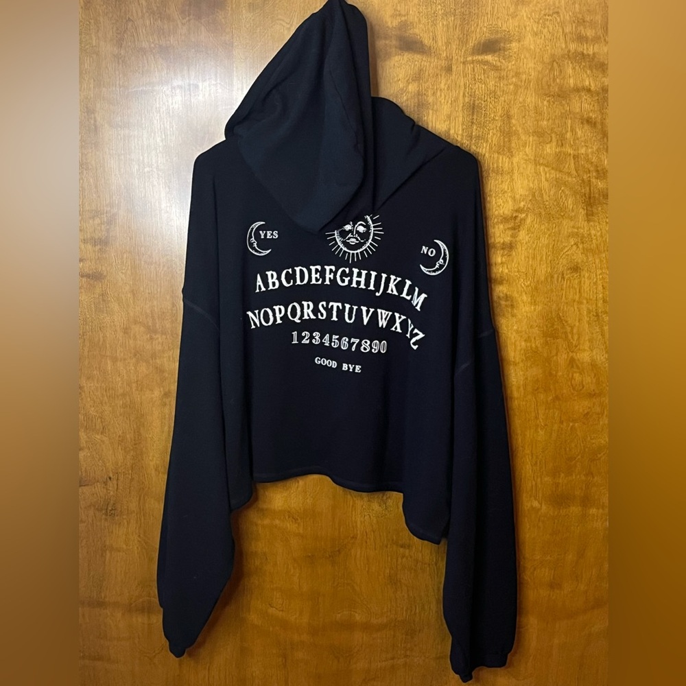 Black Ouija Cropped Hoodie - Picture 5 of 6